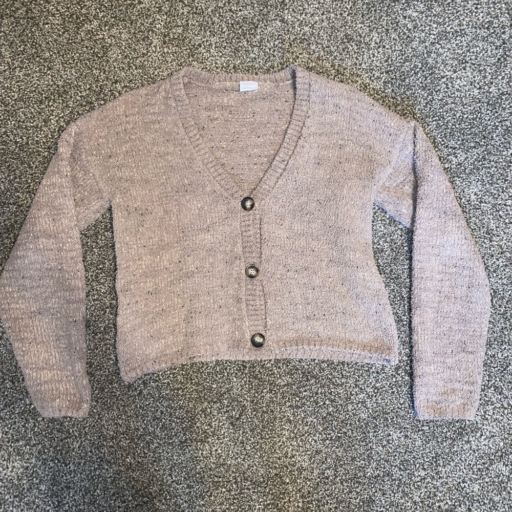 Button-Up Cropped Sweater